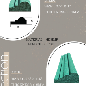 Navkar Interio 18mm Collection HDHMR Moulding (0.75 INCH × 1.5 INCH) | 21510