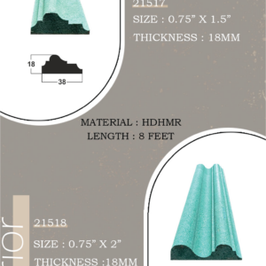 Navkar Interio 18mm Modern HDHMR Moulding (0.75 INCH × 2 INCH) | 21518