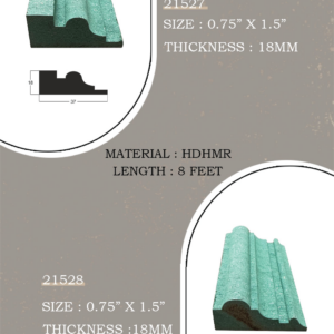 Navkar Interio 18mm Innovative HDHMR Moulding (0.75 INCH × 1.5 INCH) | 21527