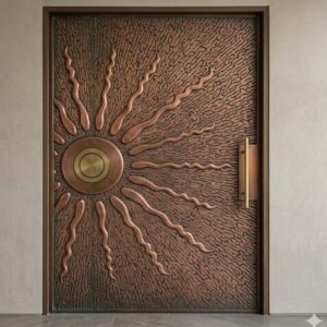 Navkar Interio Copper Finish Slater Door (8 FT × 4 FT / 10 FT × 4 FT) | 1704
