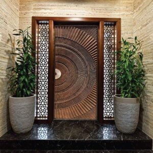 Navkar Interio Copper Finish Slater Door (8 FT × 4 FT / 10 FT × 4 FT) | 1716