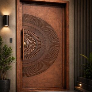Navkar Interio Copper Finish Slater Door (8 FT × 4 FT / 10 FT × 4 FT) | 1734