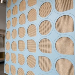 Powder Blue Geometric Cane Panel