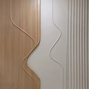 Élan Wall Panel — Teak Wood Dark & Beige (EL-4)