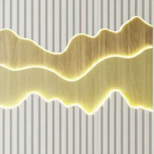 Lumera Wall Panel — Beige & Teak Wood Dark (LM-9)