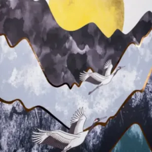 Reflet Mirror Panel — Cranes and Peaks (RF-004)