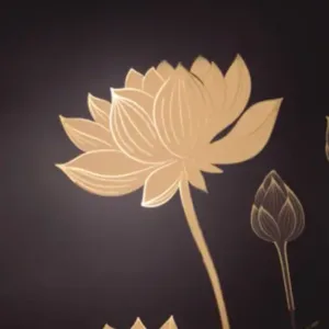 Reflet Mirror Panel — Golden Lotus (RF-029)